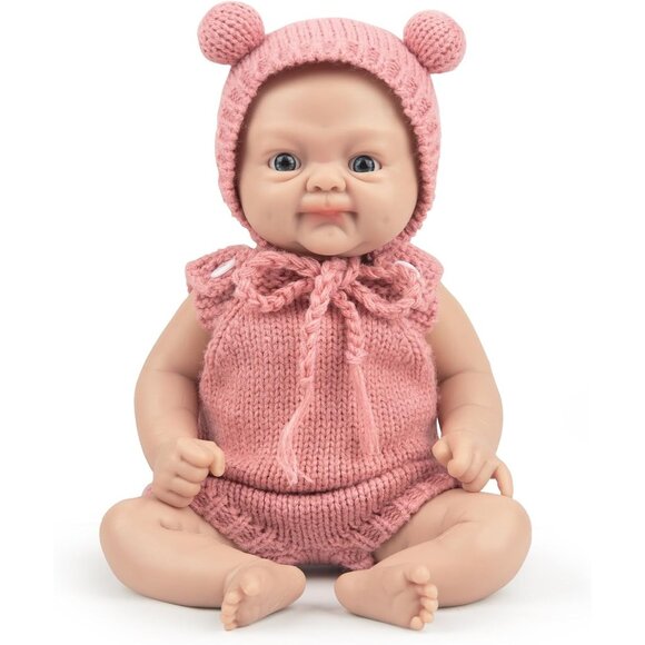 12 inch Full Silicone Baby Dolls Girl with Feeding Accessories for Kids - Picture 1 of 6